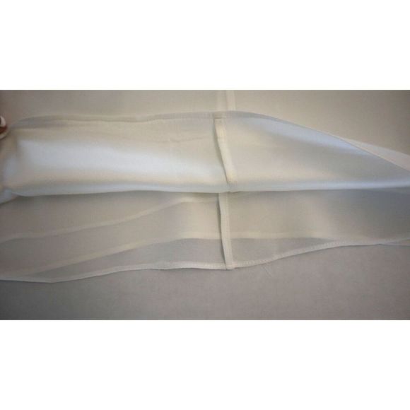 Frame Women's Sz L Off White Keyhole Neck Silk Pleated Puff Sleeve Blouse $345 - Picture 6 of 10